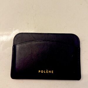 Polene black leather card holder lightly used